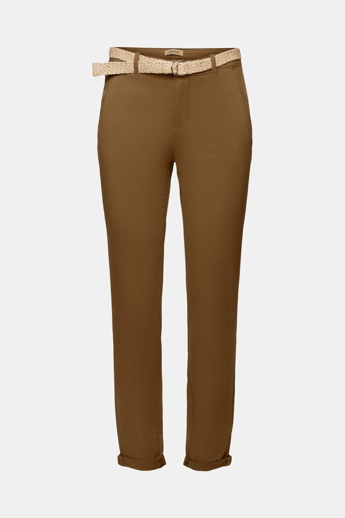 Pantaloni chino con cintura, KHAKI GREEN, detail image number 7