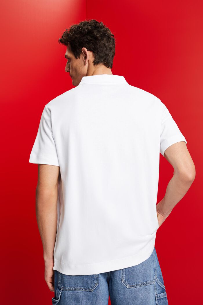 Polo in cotone Pima, WHITE, detail image number 3