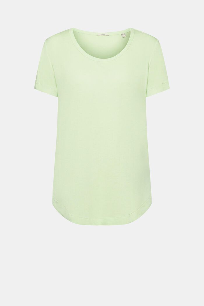 T-shirt in viscosa con girocollo ampio, CITRUS GREEN, detail image number 6