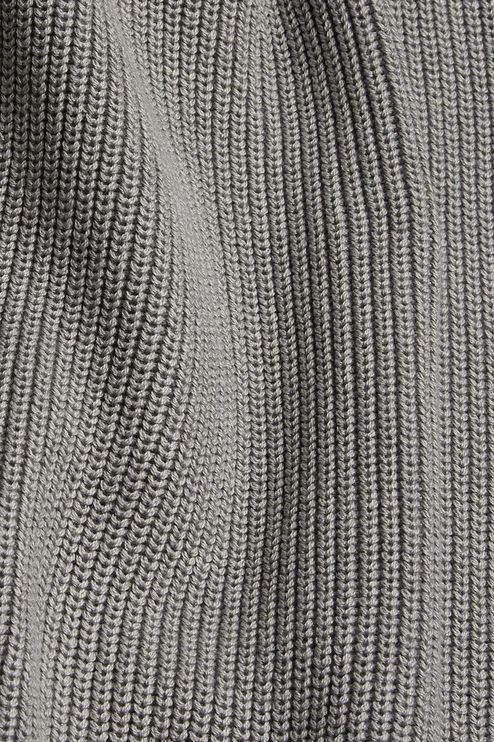 Pullover lungo in misto cotone, MEDIUM GREY, detail image number 4