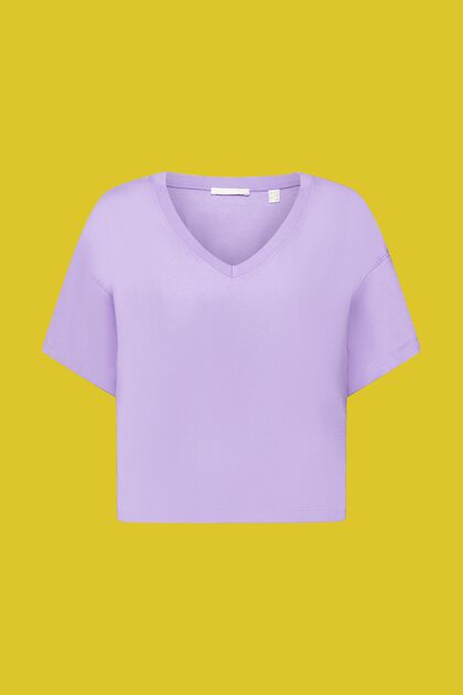 T-shirt con scollo a V in cotone