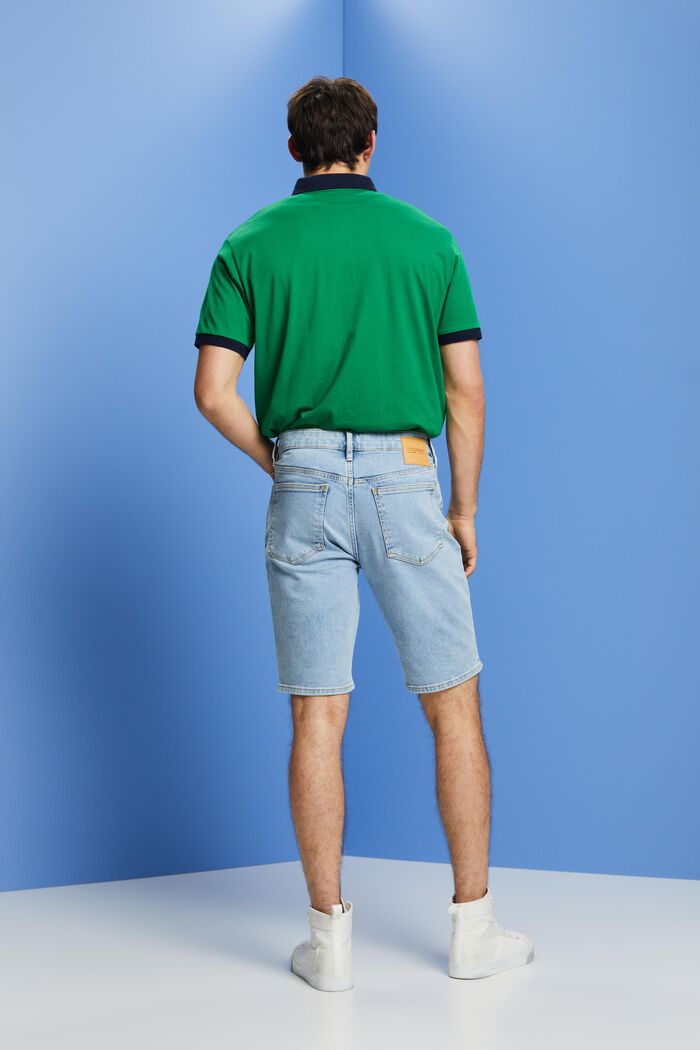 Pantaloncini in denim relaxed slim fit, BLUE LIGHT WASHED, detail image number 3