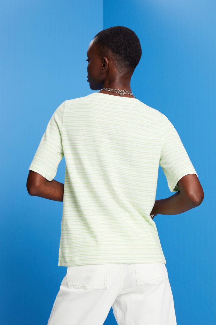 T-shirt in misto cotone e lino, CITRUS GREEN, detail image number 3