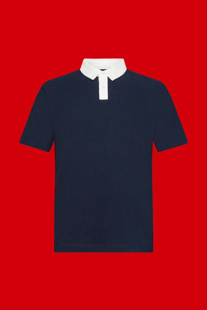 Polo in cotone piqué, NAVY, detail image number 6