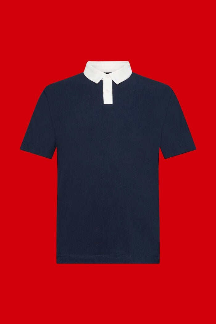 Polo in cotone piqué, NAVY, detail image number 6