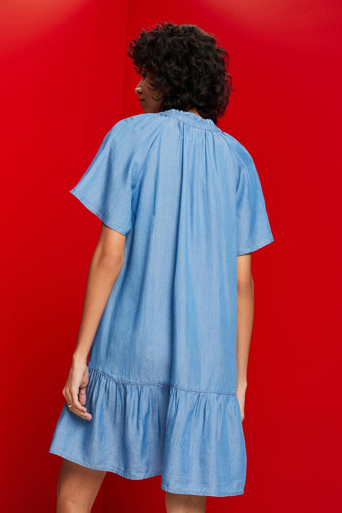 Abito in chambray arricciato con fiocco, TENCEL™, BLUE MEDIUM WASHED, detail image number 3