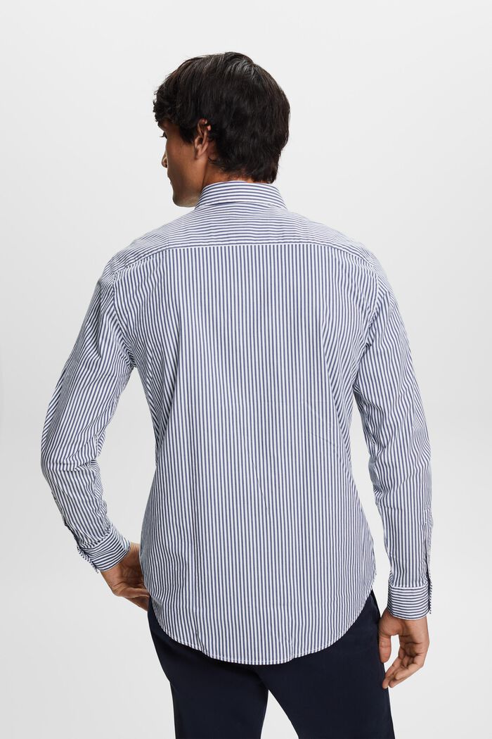 Camicia a righe in popeline di cotone, GREY BLUE, detail image number 3