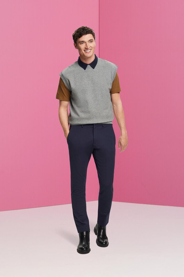 Pantaloni da completo in jersey di cotone piqué, NAVY, detail image number 1