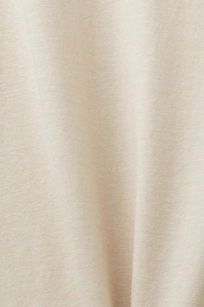 In materiale riciclato: t-shirt melangiata in jersey, LIGHT TAUPE, detail image number 4