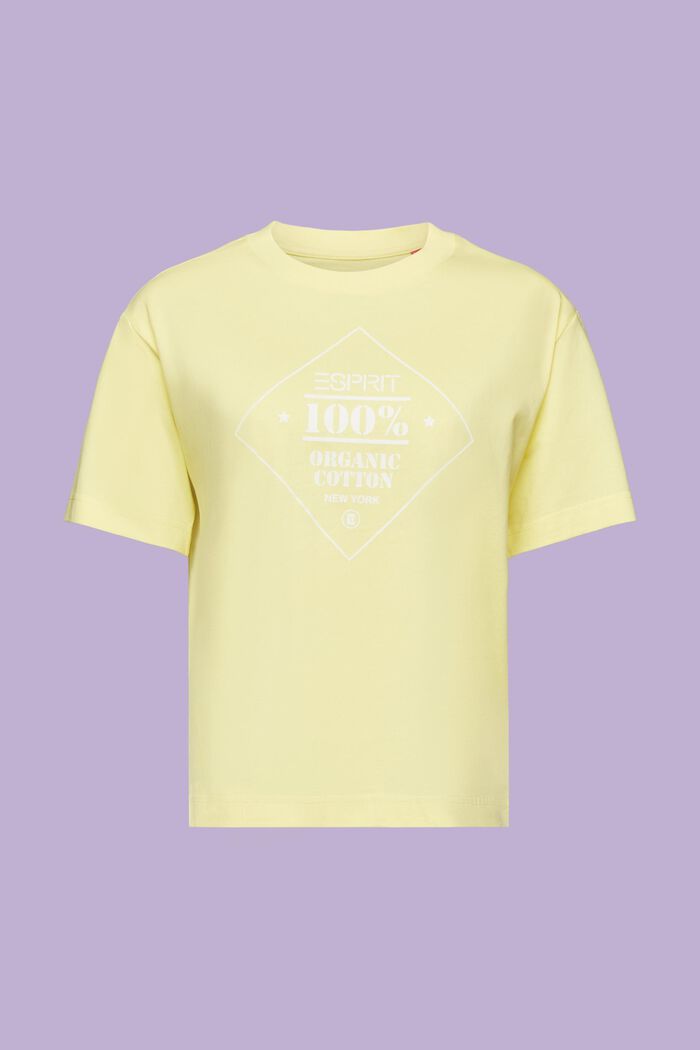 T-shirt in cotone biologico con stampa, PASTEL YELLOW, detail image number 6