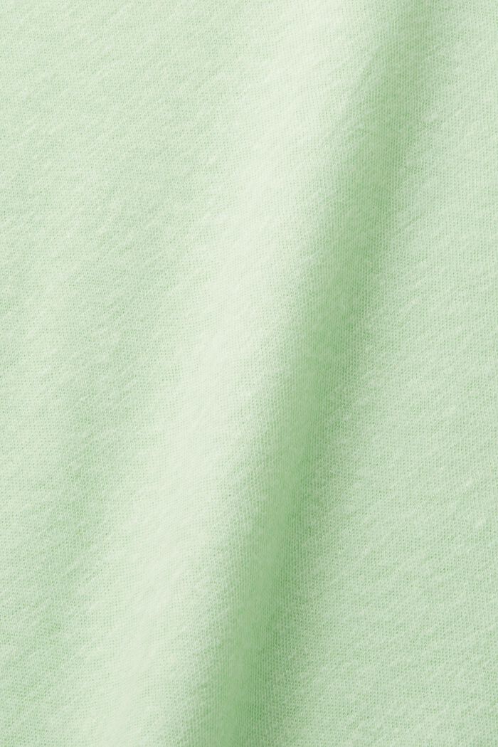 Maglietta in misto cotone e lino, CITRUS GREEN, detail image number 4