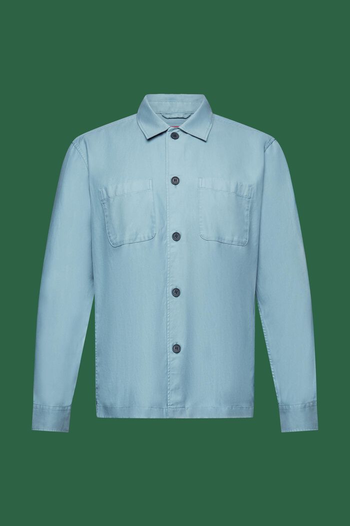 Camicia button-down in twill, TEAL BLUE, detail image number 7