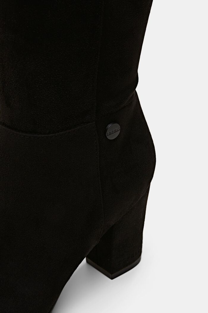 Stivali in similpelle scamosciata al ginocchio, BLACK, detail image number 3