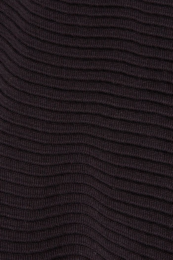 Abito in maglia a coste, 100% cotone biologico, BLACK, detail image number 4