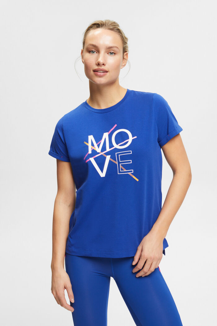T-shirt sportiva in cotone, BRIGHT BLUE, detail image number 0