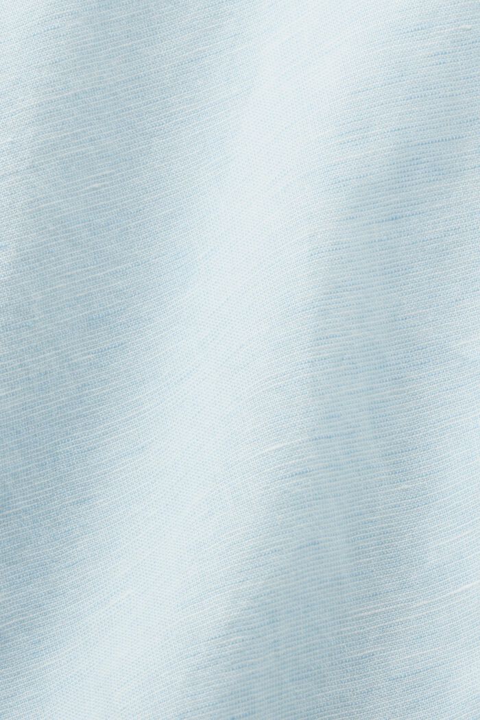 Camicia blusata in lino e cotone, LIGHT TURQUOISE, detail image number 5