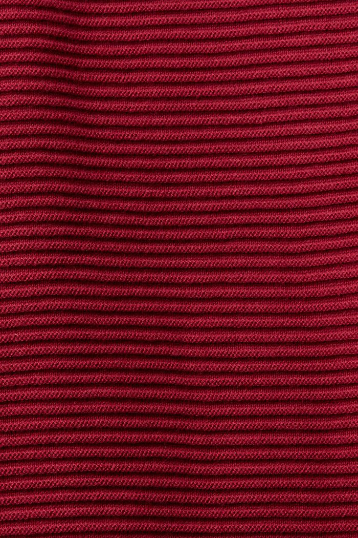 Pullover strutturato con collo alto e coulisse, CHERRY RED, detail image number 5