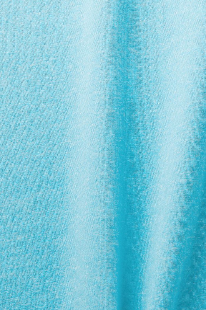 In materiale riciclato: t-shirt melangiata in jersey, TURQUOISE, detail image number 6