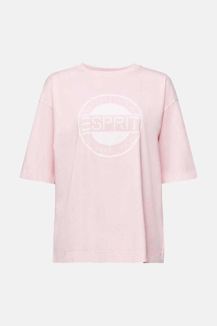 T-shirt in jersey di cotone con logo, PASTEL PINK, detail image number 5