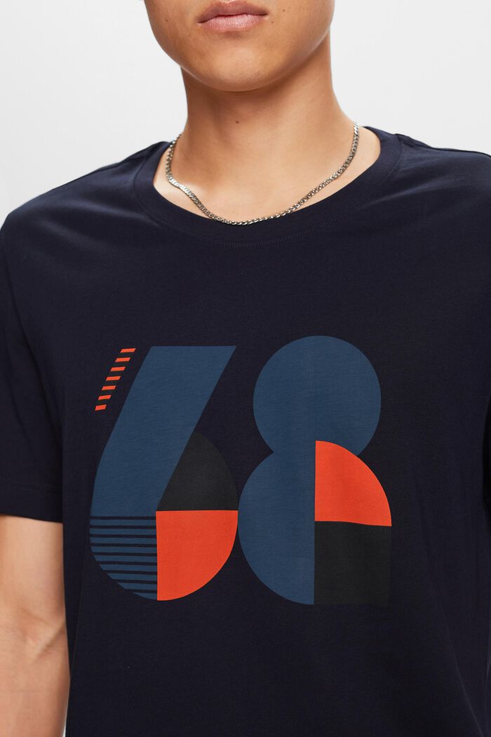 T-shirt in jersey con stampa, 100% cotone, NAVY, detail image number 1