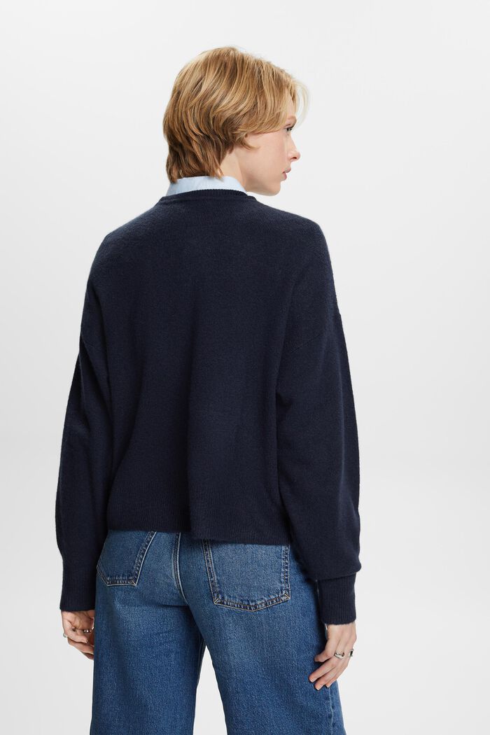 Pullover a maglia con maniche blouson, NAVY, detail image number 4