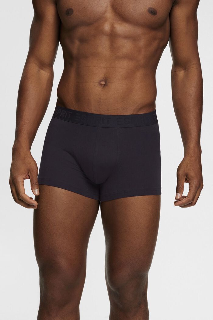 Shorts da uomo corti in cotone elasticizzato, confezione multipla, NAVY, detail image number 0