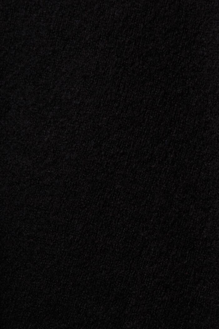 Pullover a V in misto lana, BLACK, detail image number 5