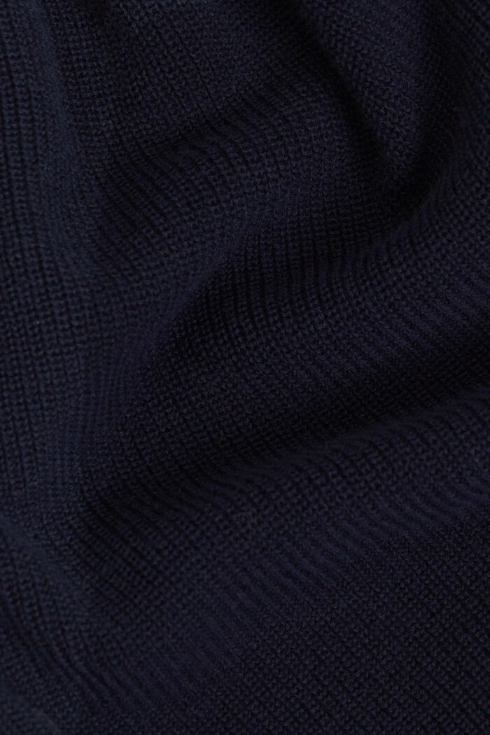 Pullover dolcevita con maniche a pipistrello in maglia a coste, NAVY, detail image number 5