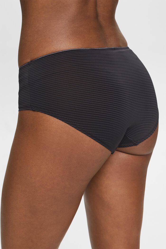 Shorts a righe in microfibra, DARK GREY, detail image number 3