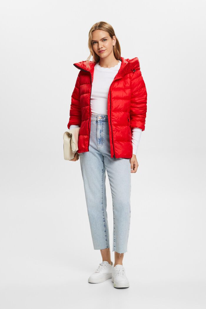 Riciclato: giacca in piumino con cappuccio, RED, detail image number 1