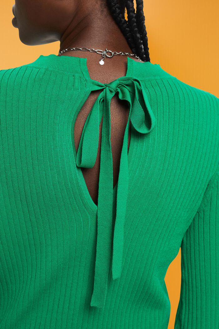 Pullover a girocollo con blocchi di colore, EMERALD GREEN, detail image number 2