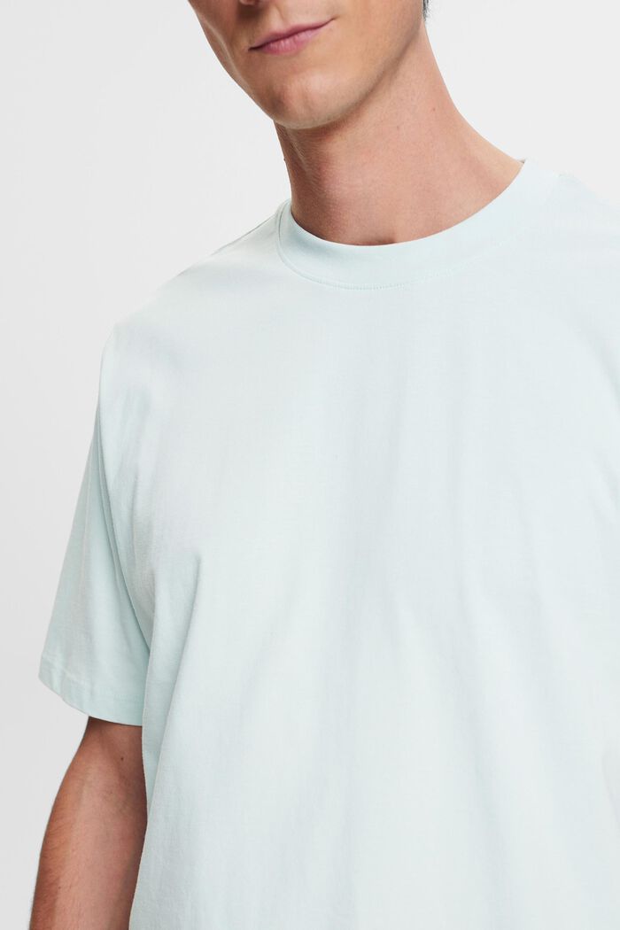 T-shirt girocollo in cotone, LIGHT AQUA GREEN, detail image number 2