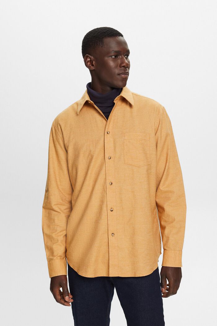 Camicia screziata, 100% cotone, CAMEL, detail image number 5
