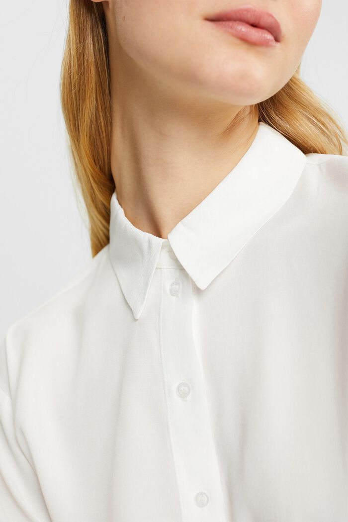 Camicia blusata, LENZING™ ECOVERO™, OFF WHITE, detail image number 0