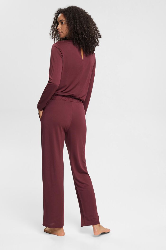 Pantaloni da pigiama con cintura da annodare fissa, TENCEL™, BORDEAUX RED, detail image number 3
