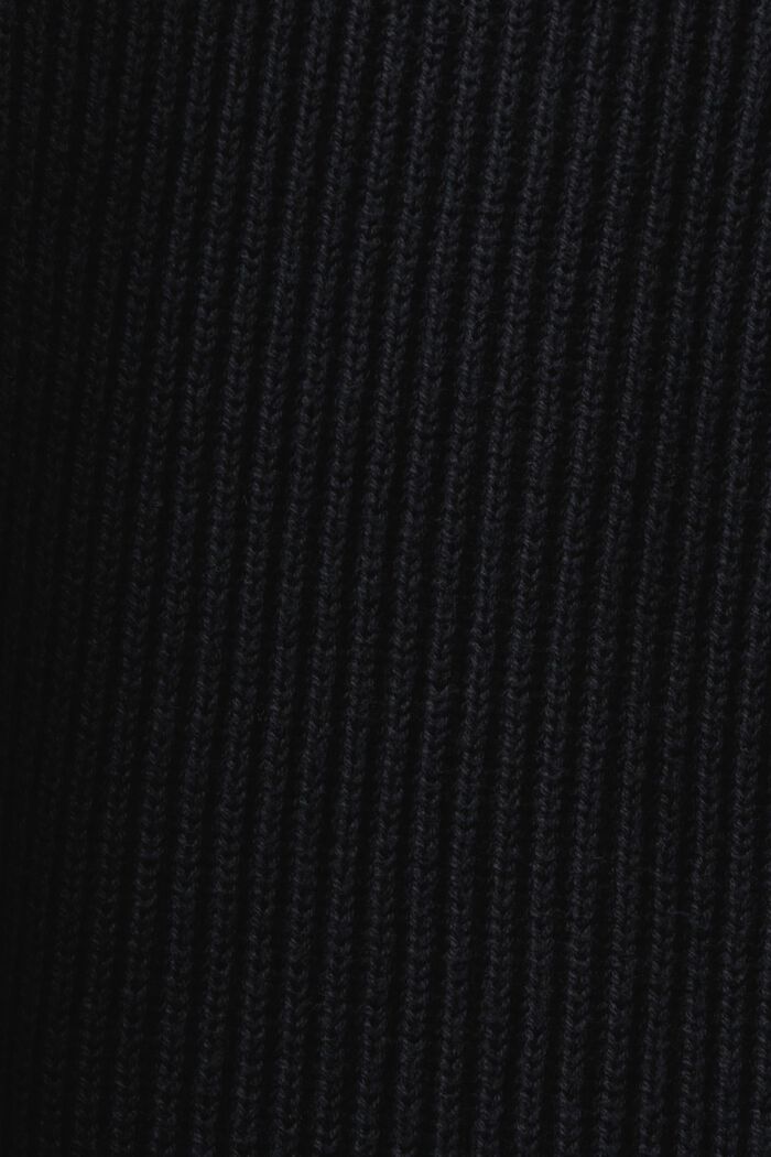 Cardigan a coste con scollo a V, BLACK, detail image number 4
