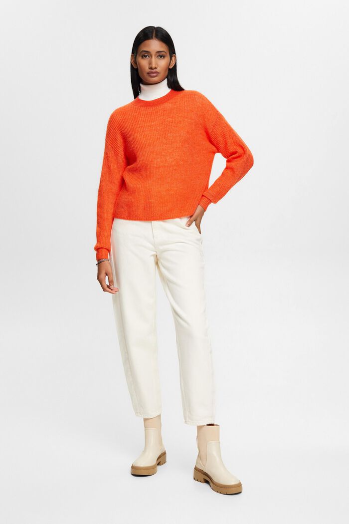 Pullover in misto mohair, ORANGE RED, detail image number 4
