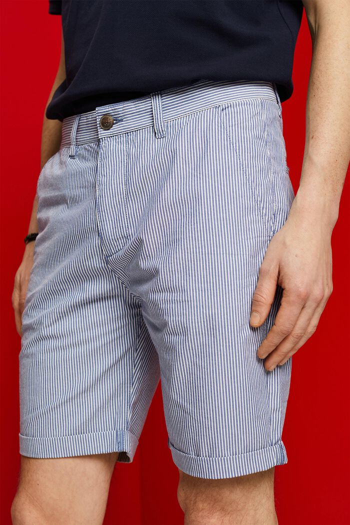 Pantaloncini chino a righe, 100% cotone, BLUE, detail image number 2