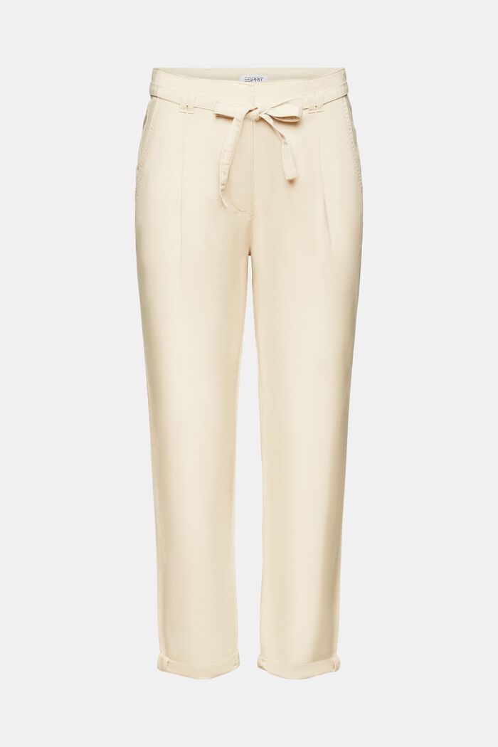 Pantaloni chino con cintura, CREAM BEIGE, detail image number 7