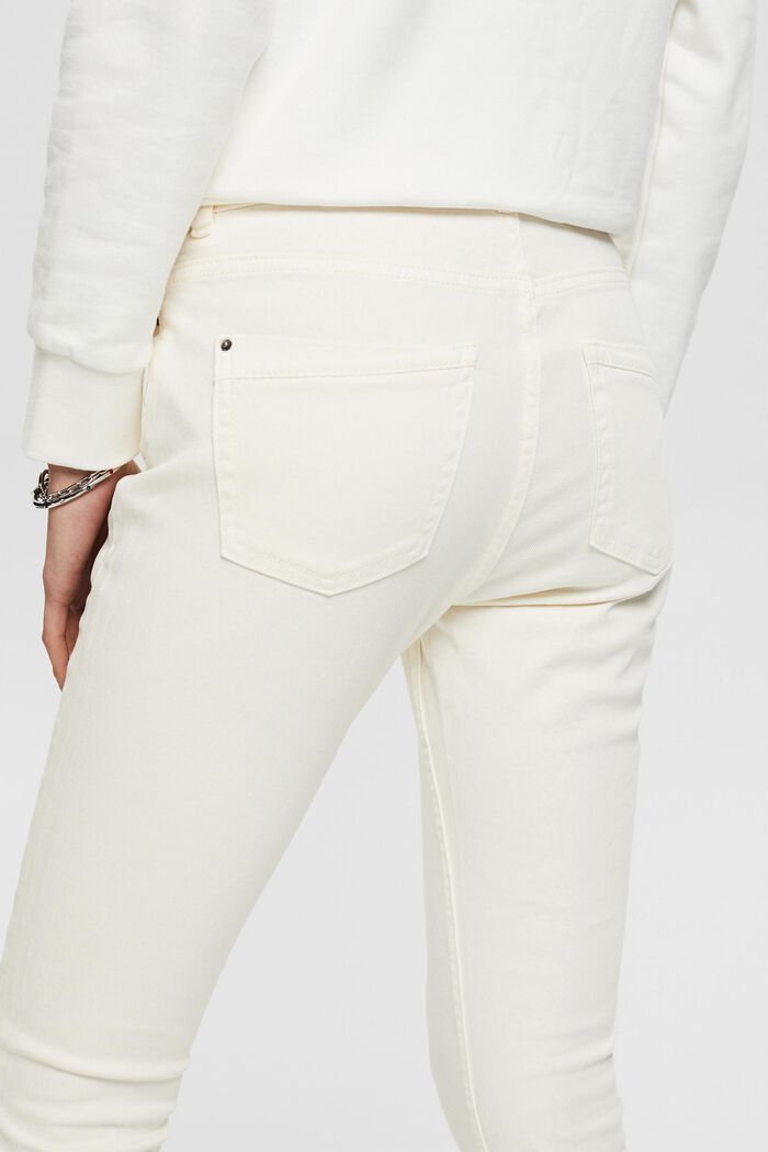 Pantaloni stretch con dettaglio con zip, OFF WHITE, detail image number 0
