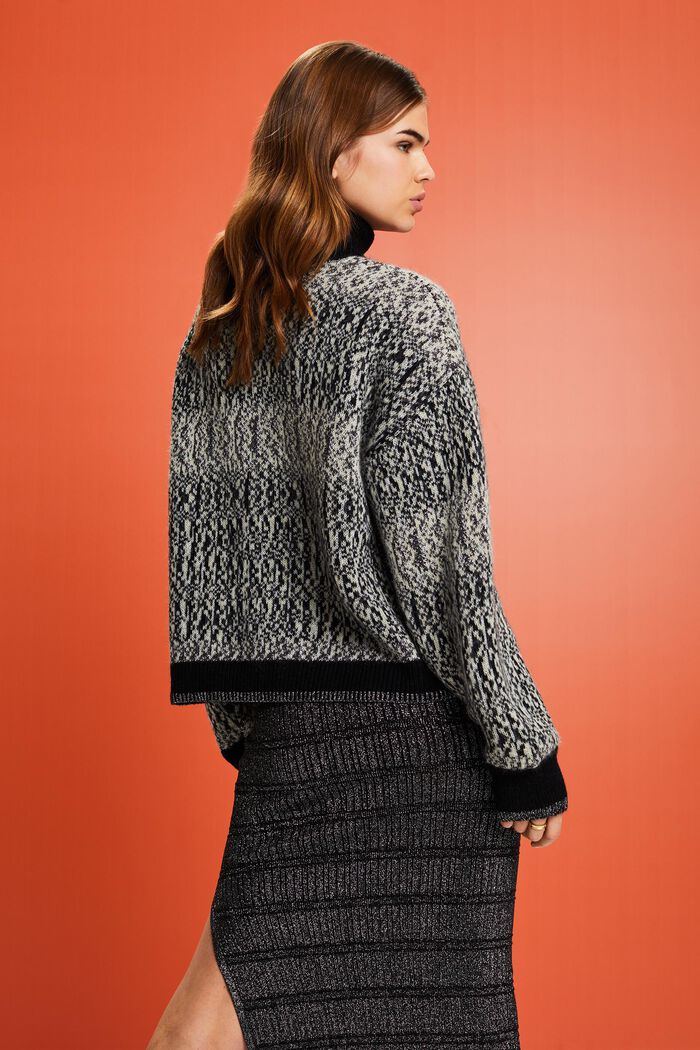 Pullover jacquard in lamé, BLACK, detail image number 2