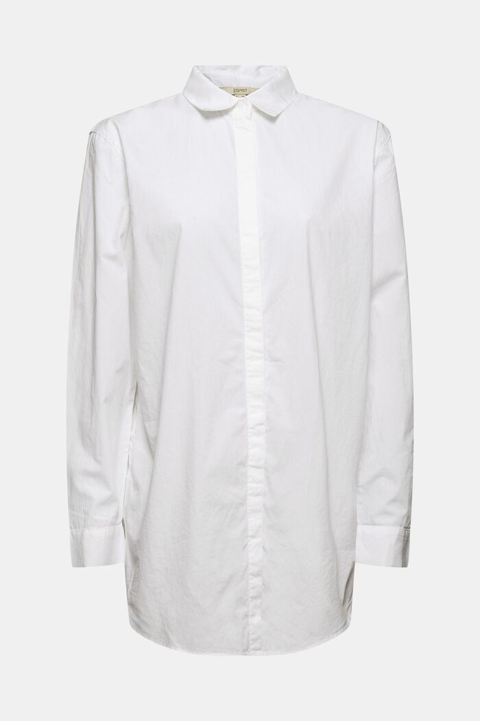 Blusa lunga in 100% cotone biologico, WHITE, detail image number 6