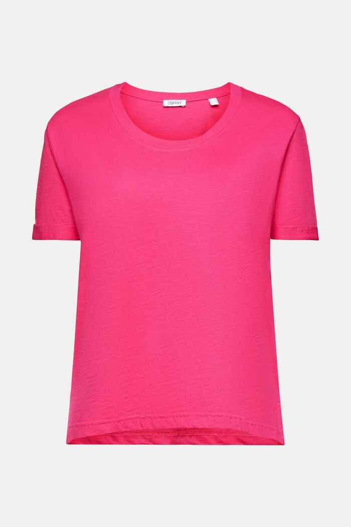 T-shirt fiammata con scollo ampio, PINK FUCHSIA, detail image number 5