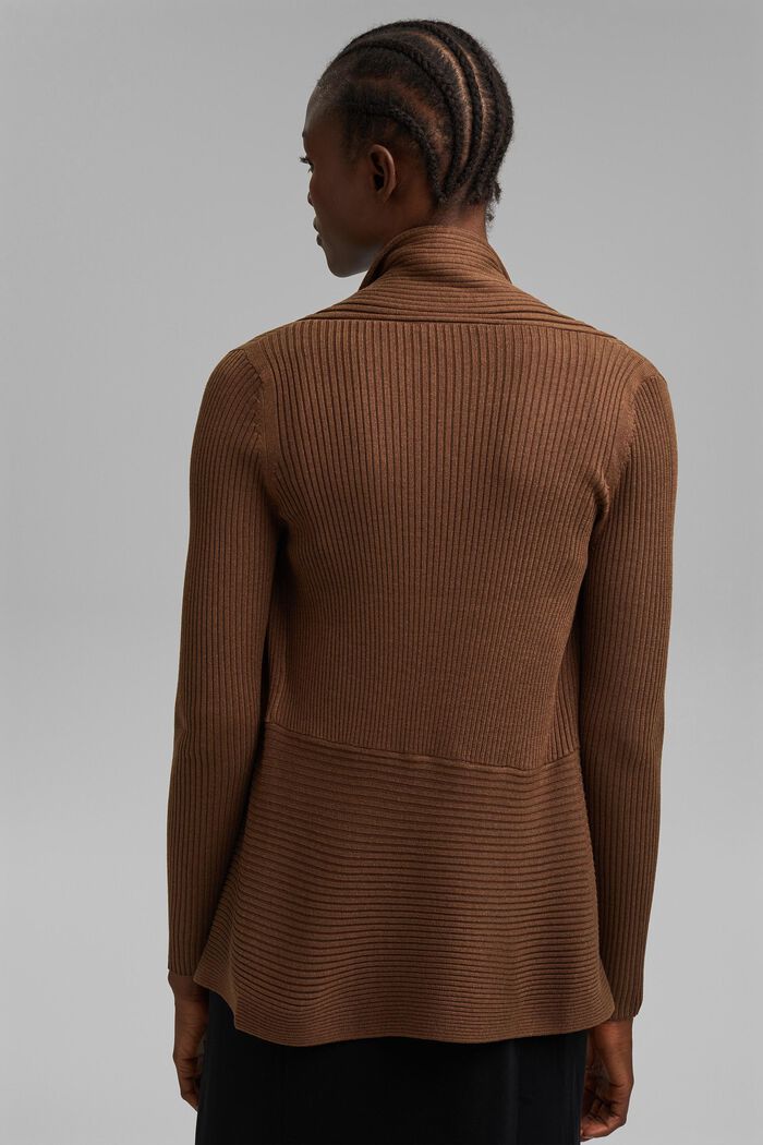 Riciclato: cardigan aperto a coste, TOFFEE, detail image number 3
