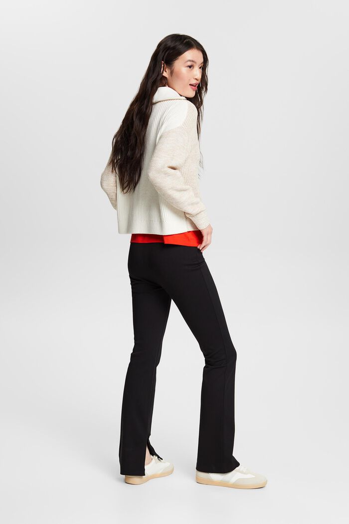 Pantaloni Punto con zip sul fondo, BLACK, detail image number 2