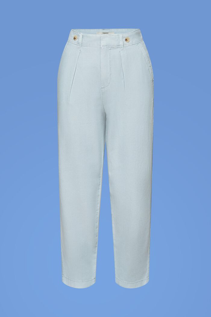 Pantaloni chino in misto lino, LIGHT BLUE LAVENDER, detail image number 7