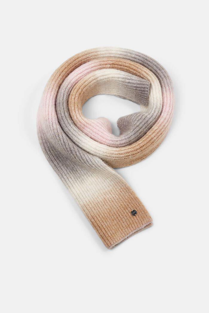 Sciarpa a maglia multicolor con lana, LIGHT PINK, detail image number 0