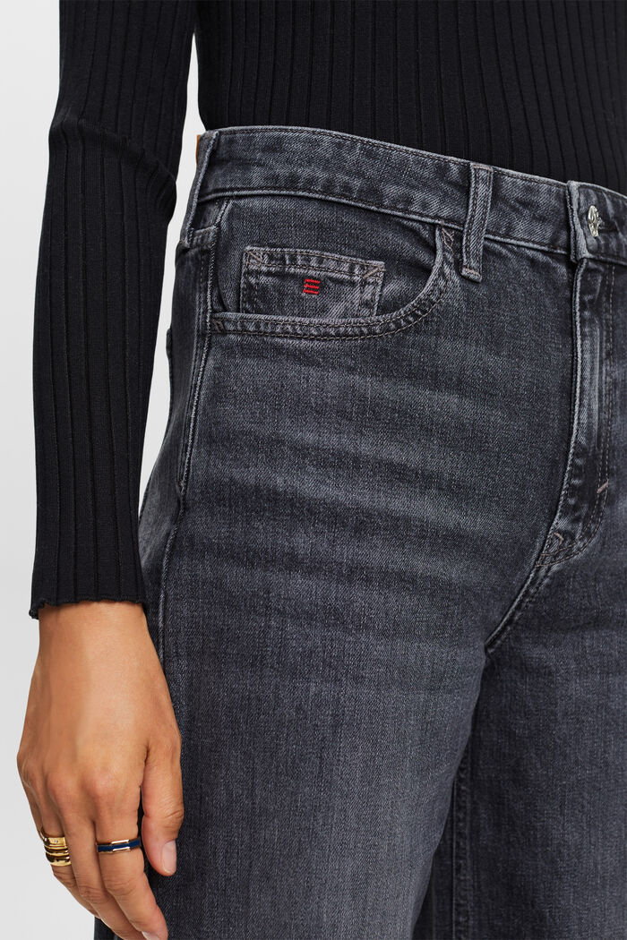 Jeans a vita alta con gamba larga, BLACK MEDIUM WASHED, detail image number 2