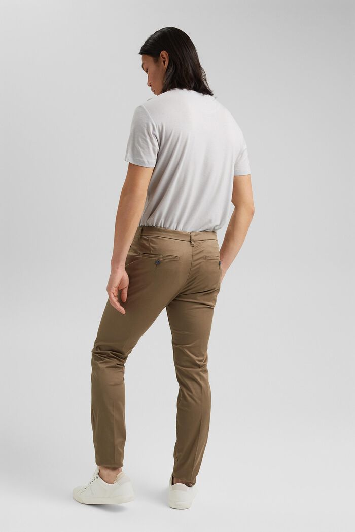 Pantaloni chino elasticizzati con cotone biologico, BEIGE, detail image number 3