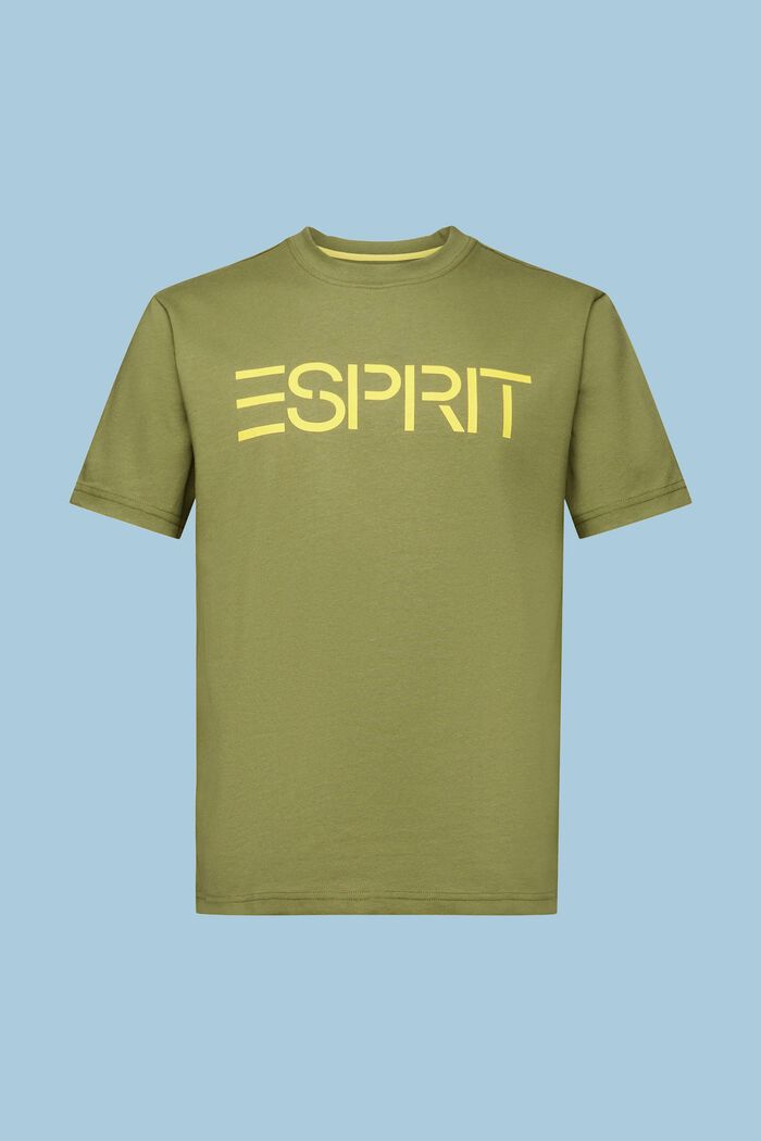 T-shirt unisex in jersey di cotone con logo, OLIVE, detail image number 7